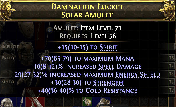 Damnation Locket Solar Amulet#980968