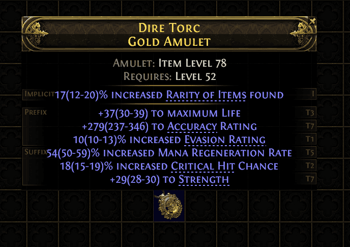 Dire Torc Gold Amulet#533125