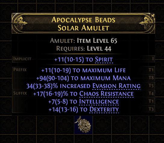 Apocalypse Beads Solar Amulet#605630