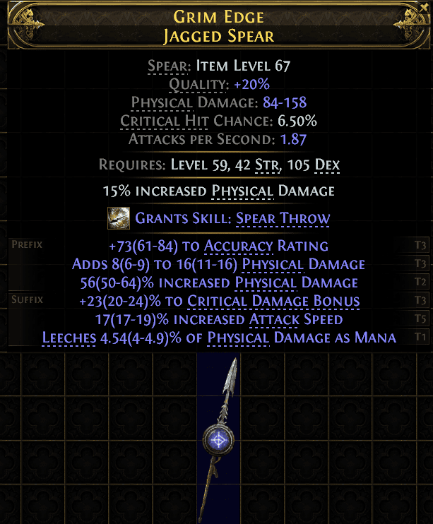 Grim Edge Jagged Spear#114086