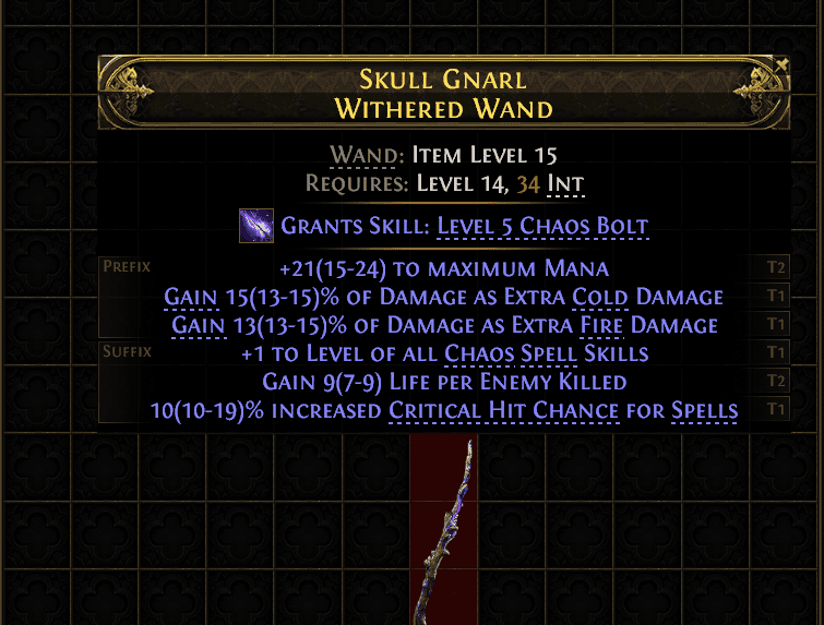 Skull Gnarl Withered Wand#243977
