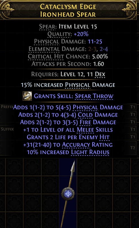 Cataclysm Edge Ironhead Spear#759013
