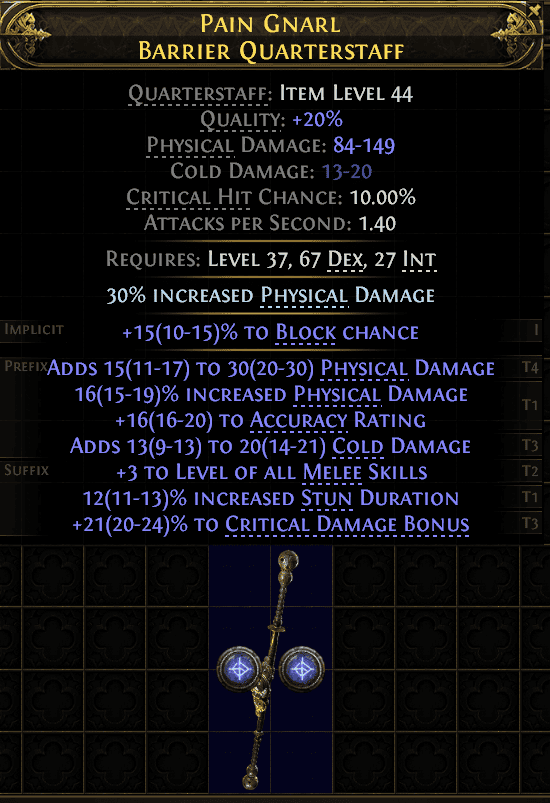 Pain Gnarl Barrier Quarterstaff#235307
