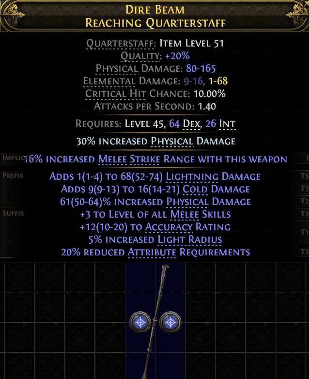 Dire Beam Reaching Quarterstaff#757015