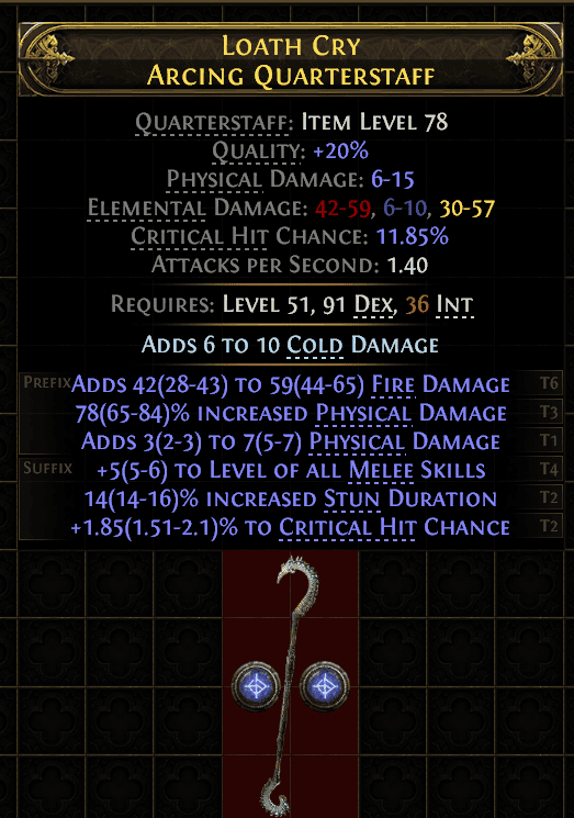 Loath Cry Arcing Quarterstaff#360761