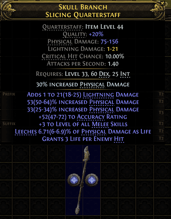 Skull Branch Slicing Quarterstaff#953186