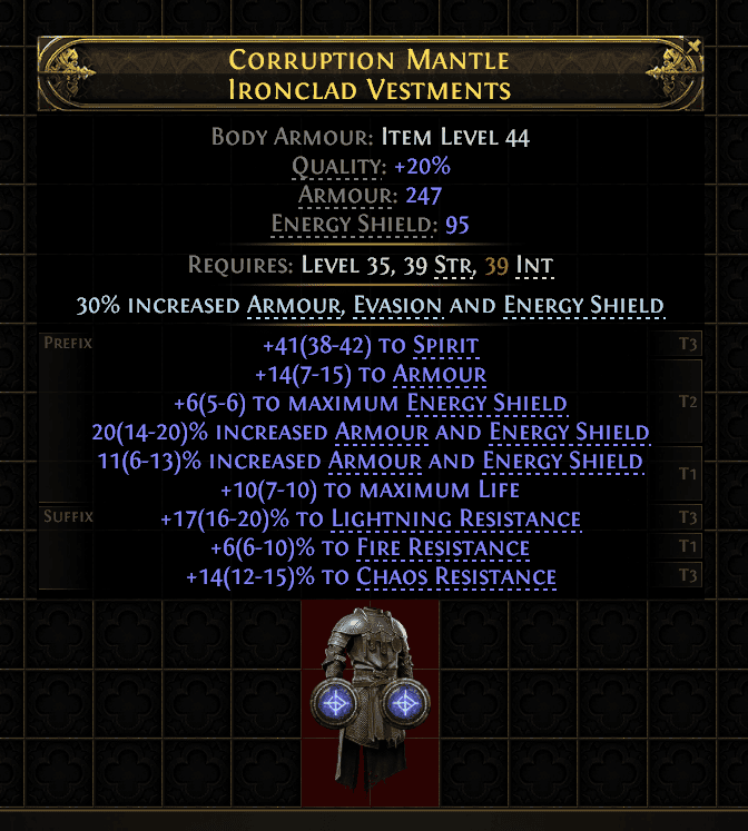 Corruption Mantle Ironclad Vestments#89785