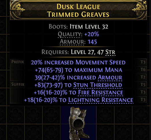 Dusk League Trimmed Greaves#480735