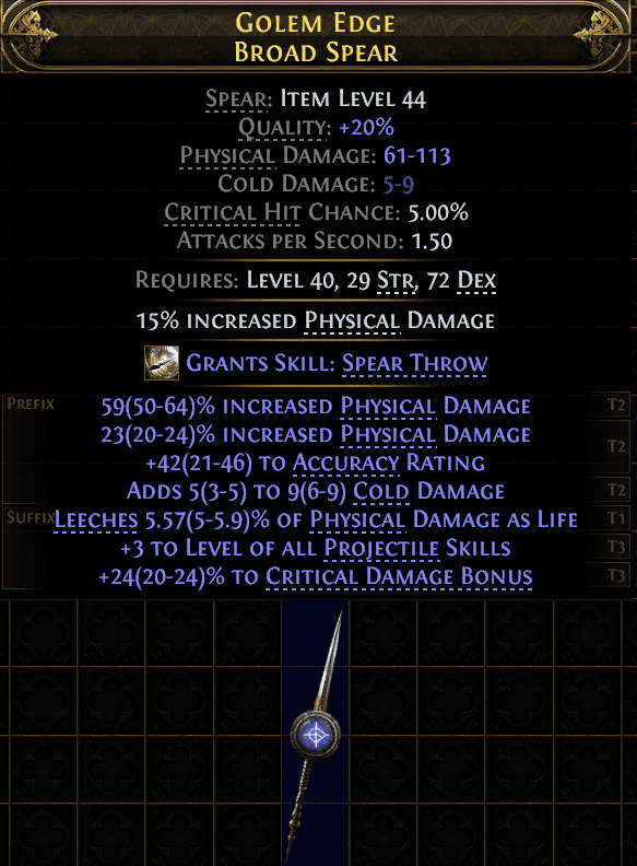 Golem Edge Broad Spear#780958