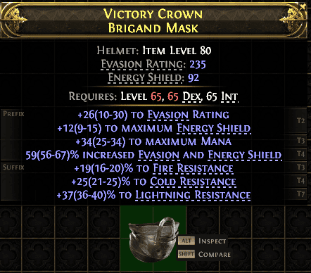 Victory Crown Brigand Mask#374599