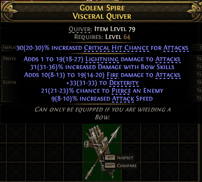 Golem Spire Visceral Quiver#441278
