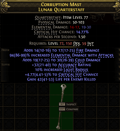 Corruption Mast Lunar Quarterstaff#135968