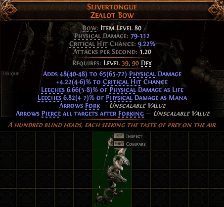 Slivertongue Zealot Bow#119292