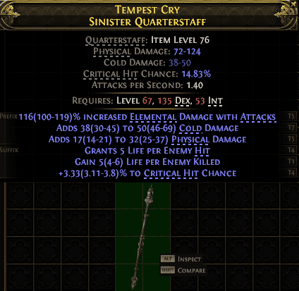 Tempest Cry Sinister Quarterstaff#71834