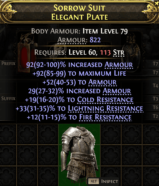 Sorrow Suit Elegant Plate#553620