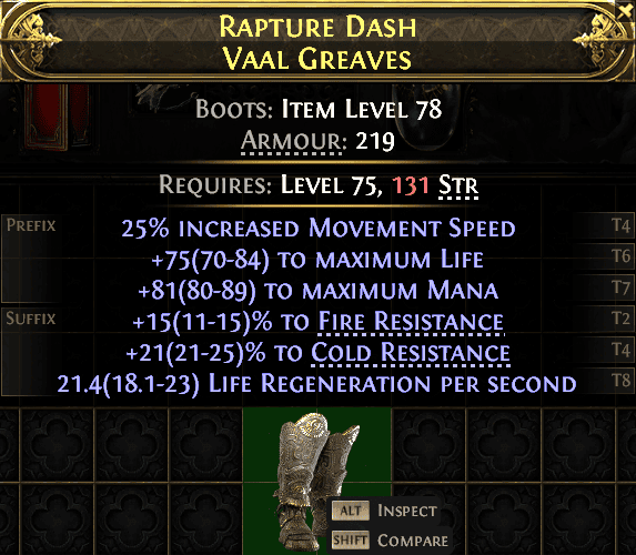 Rapture Dash Vaal Greaves#402984