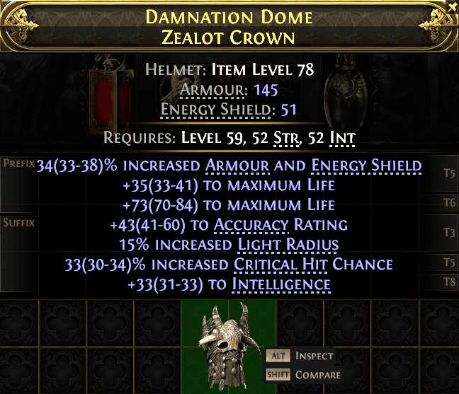 Damnation Dome Zealot Crown#783474