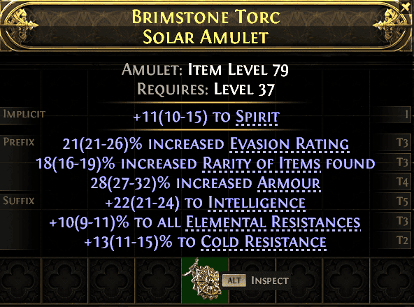 Brimstone Torc Solar Amulet#886011