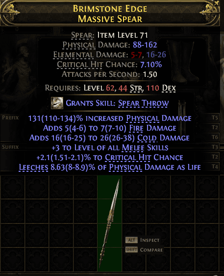 Brimstone Edge Massive Spear#560245