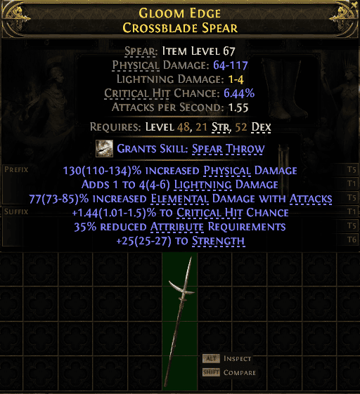 Gloom Edge Crossblade Spear#57857