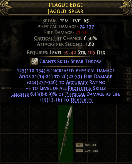 Plague Edge Jagged Spear#289656