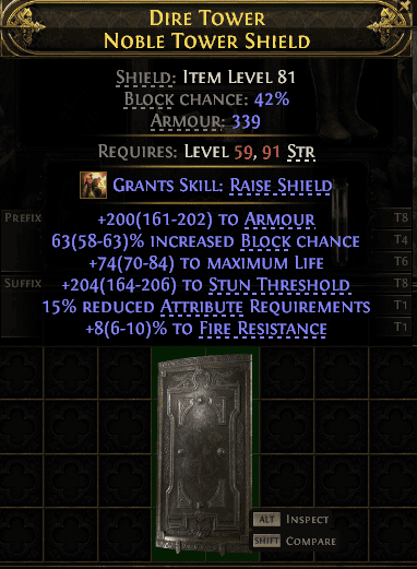 Dire Tower Noble Tower Shield#961460