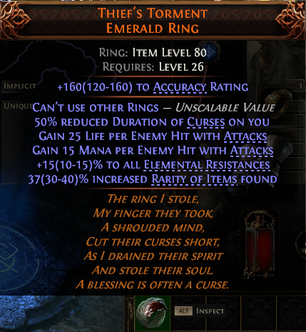 THIEF'S TORMENT EMERALD RING