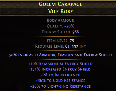 Golem Carapace Vile Robe
