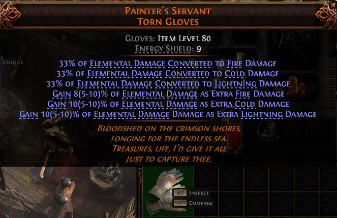 PAINTER'S SERVANT TORN GLOVES-1