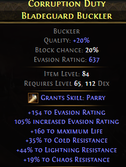 CORRUPTION DUTY BLADEGUARD BUCKLER