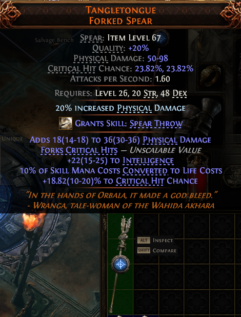 TANGLETONGUE FORKED SPEAR