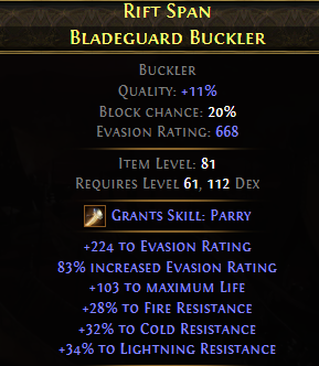 RIFT SPAN BLADEGUARD BUCKLER
