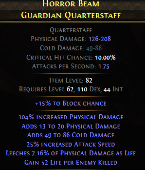 Horror Beam Guardian Quarterstaff