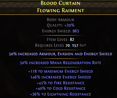 BLOOD CURTAIN FLOWING RAIMENT