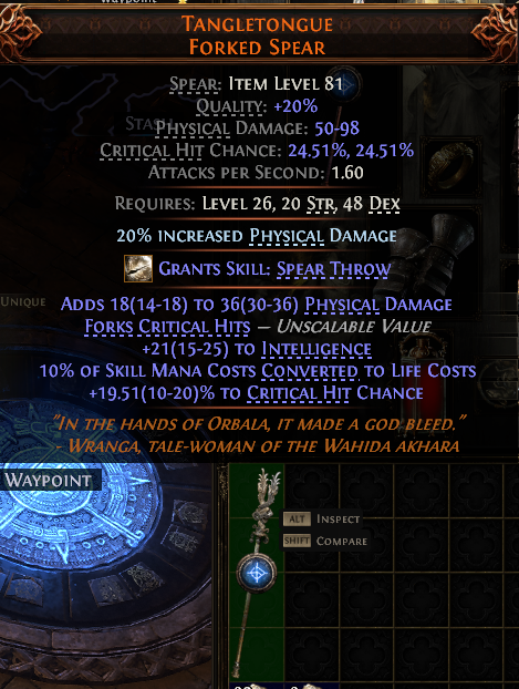 TANGLETONGUE FORKED SPEAR