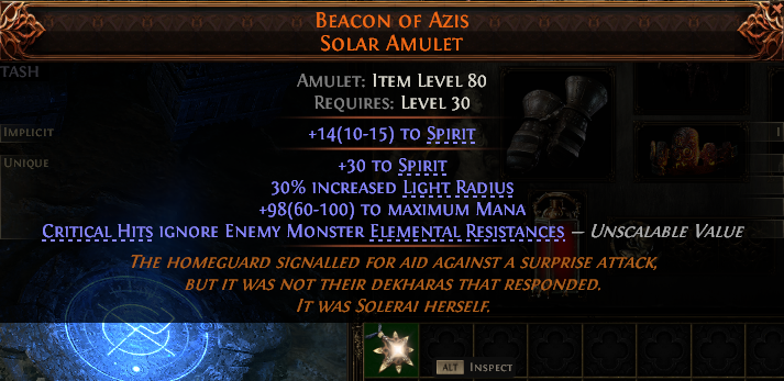 BEACON OF AZIS SOLAR AMULET