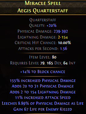 Miracle Spell Aegis Quarterstaff