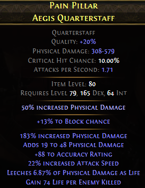 Pain Pillar Aegis Quarterstaff