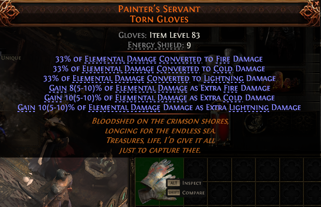 PAINTER'S SERVANT TORN GLOVES-3