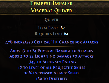 Tempest Impaler Visceral Quiver