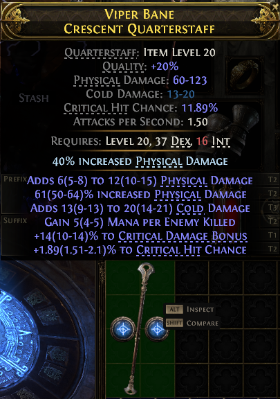 VIPER BANE CRESCENT QUARTERSTAFF