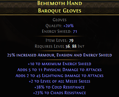 Behemoth Hand Baroque Gloves