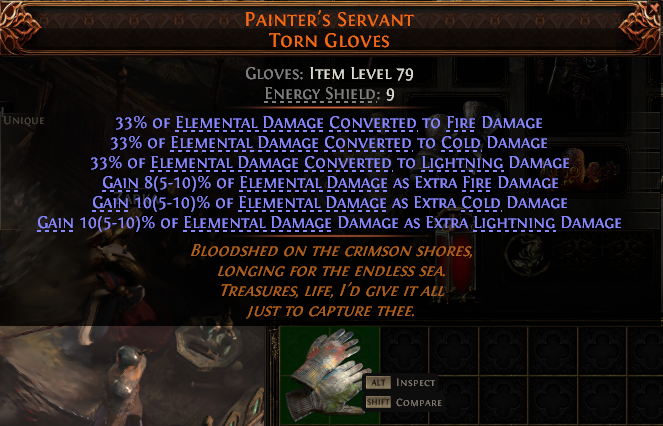PAINTER'S SERVANT TORN GLOVES-2
