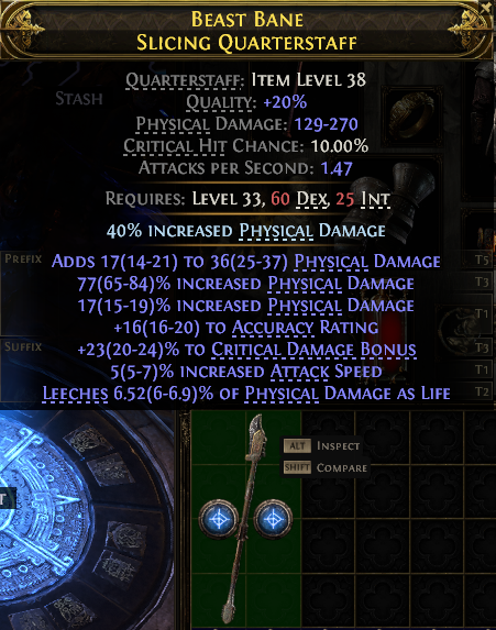 BEAST BANE SLICING QUARTERSTAFF