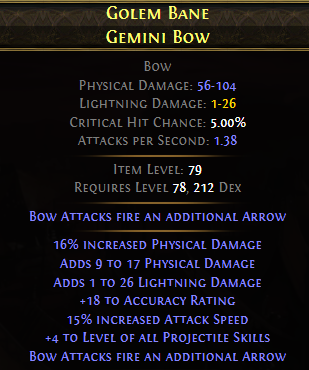 Golem Bane Gemini Bow