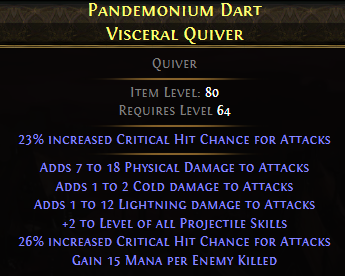 Pandemonium Dart Visceral Quiver