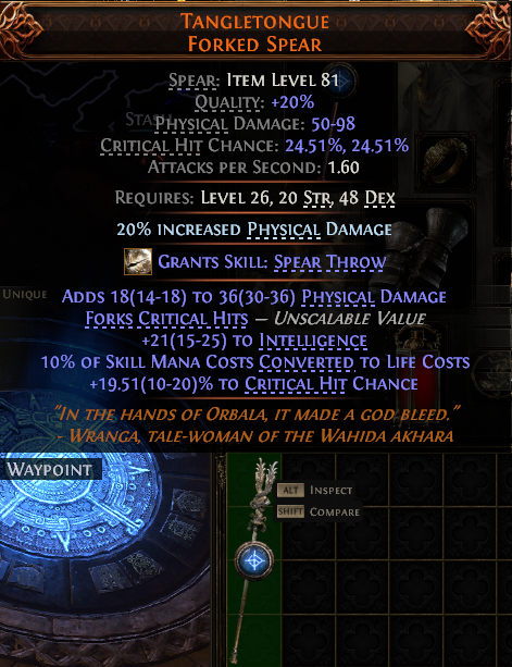 TANGLETONGUE FORKED SPEAR