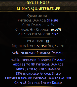 Skull Pole Lunar Quarterstaff