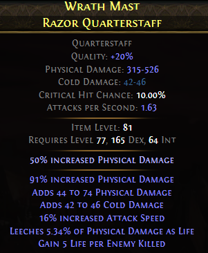 Wrath Mast Razor Quarterstaff